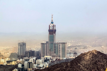 Abraj Al Bait (Royal Clock Tower Makkah) in Mecca, Saudi Arabia. - Powered by Adobe