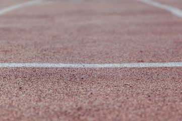 Starting line on a running track