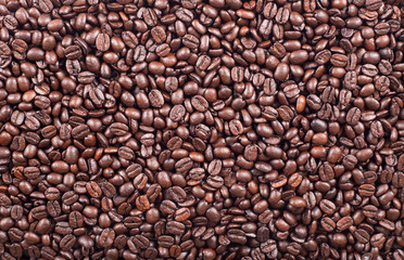 coffee bean background, bright coffee bean grains