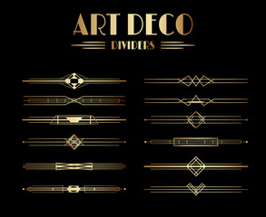 Geometric Art Deco Dividers or Decoration Elements