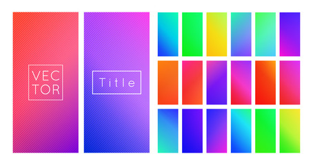 Fototapeta premium Bright Display Gradient Swatch Palette Collection with Stripes
