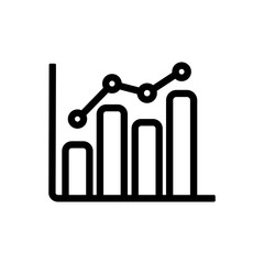 graph icon in trendy flat style