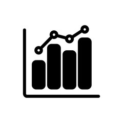graph icon in trendy flat style
