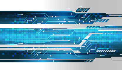 binary circuit board future technology, blue cyber security concept background, abstract hi speed digital 