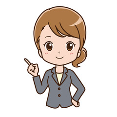 ビジネス　OL　指さし
