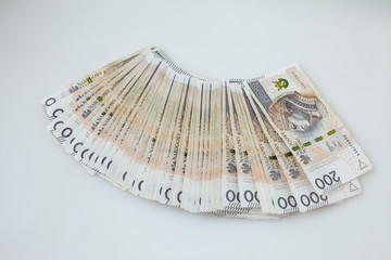 Lots of polish currency money zloty
