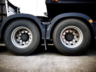 Naklejka na ściany i meble wheels of the truck trailer