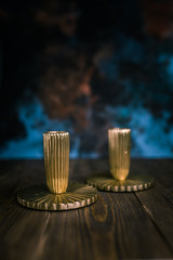 candlestick on black background