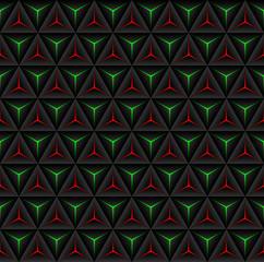 seamless black background with red and green triangles
