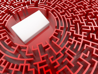 Maze concept, choices and challenge theme; original 3d rendering illustration