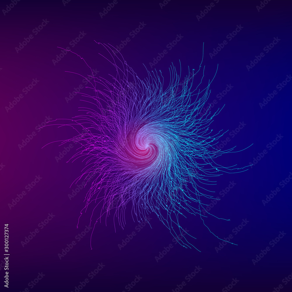 Leinwandbilder Dynamic abstract liquid flow lines background. Futuristic linear background. Eps10 Vector background. Yin and Yang symbol.