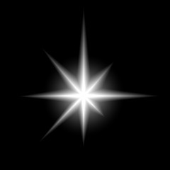 Template for New Year or Christmas project. Christmas Star. Black background