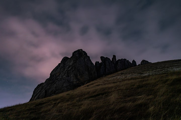 Peak of the holy mountain Beshbarmag under cover of night