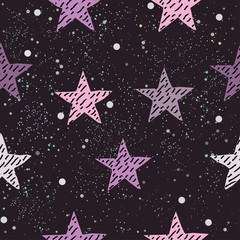 Cute Star Background. Seamless Pattern with stars.