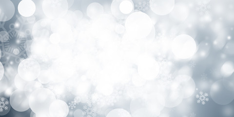 white snow blur abstract background. Bokeh Christmas blurred beautiful shiny Christmas lights