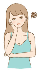 Illustration that woman is worried