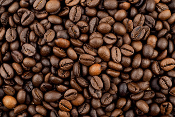 Fototapeta premium Roasted coffee beans texture used as a background