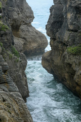 Pancake Rocks am Strand in Neuseeland
