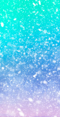 Fototapeta na wymiar Abstract winter christmas background with shiny snow and blizzard. Space for text. Vertical for stories