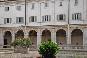 Fototapeta na wymiar Roma, il Convento di Trinità dei Monti