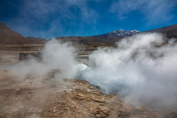 The mist of a geyser in Atacama