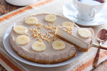 Homemade Banana Cheesecake Without Baking, Horizontal