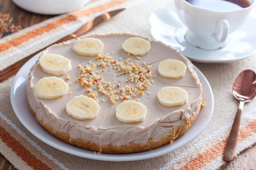 Homemade Banana Cheesecake Without Baking, Horizontal
