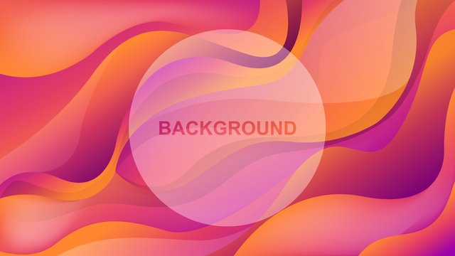 Abstract vector background for web, pink and yellow wave lines, with text ellement