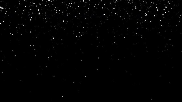 Snow particle falling simple shape on black background used for composite