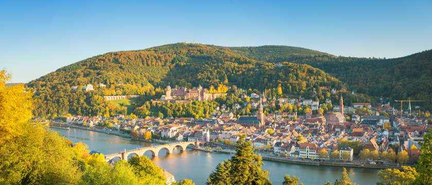 Fototapeta Panoramic view of beautiful Heidelberg, Germany