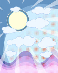 Wallpaper sunrise Graphic design nature pattern sky mountain On cartoon style Dots colorful background