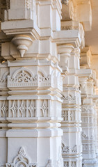 View of a white marble hindu temple