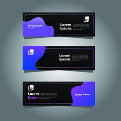 Vector modern fluid abstract design banner web template.