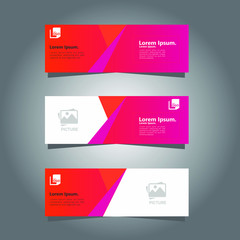 Vector modern minimalist abstract design banner web template pink orange.