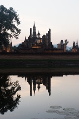 Fototapeta na wymiar Sukhothai Kingdom in the past, during the reign of King Ramkhamhaeng about 700 years