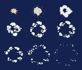 Vector set of frame-by-frame images of the explosion - 300142132