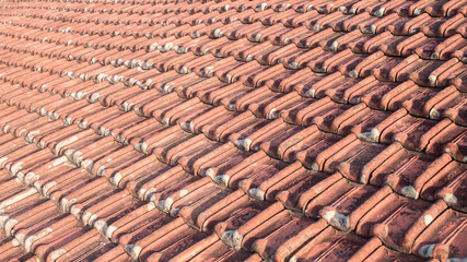 Old house tile roof pattern, beautiful background texture