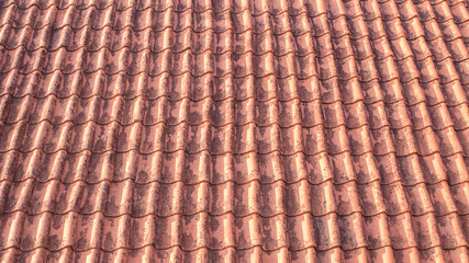 Old house tile roof pattern, beautiful background texture