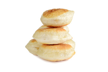 pile of pierogies on white