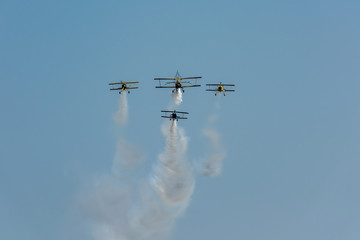 Jiangxi Nanchang Flight Conference aerobatic team flying in the blue sky