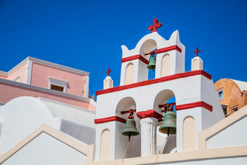 Fototapeta na wymiar Traditional churches of Santorini, Cyclade island, Greece