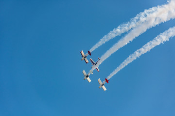 Jiangxi Nanchang Flight Conference aerobatic team flying in the blue sky