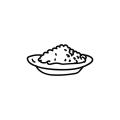 Plate of cereal, food icon. Hand drawn doodle