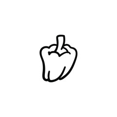 Sweet Pepper icon. Hand drawn doodle.
