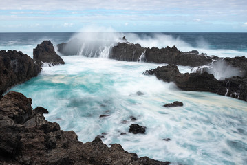 Charco del Viento natural swimming pools, Tenerife island, Spain