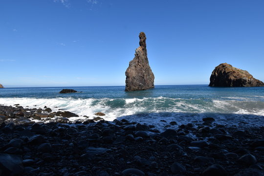 Rock needle Ribeira da Janela in Madeira, Portugal