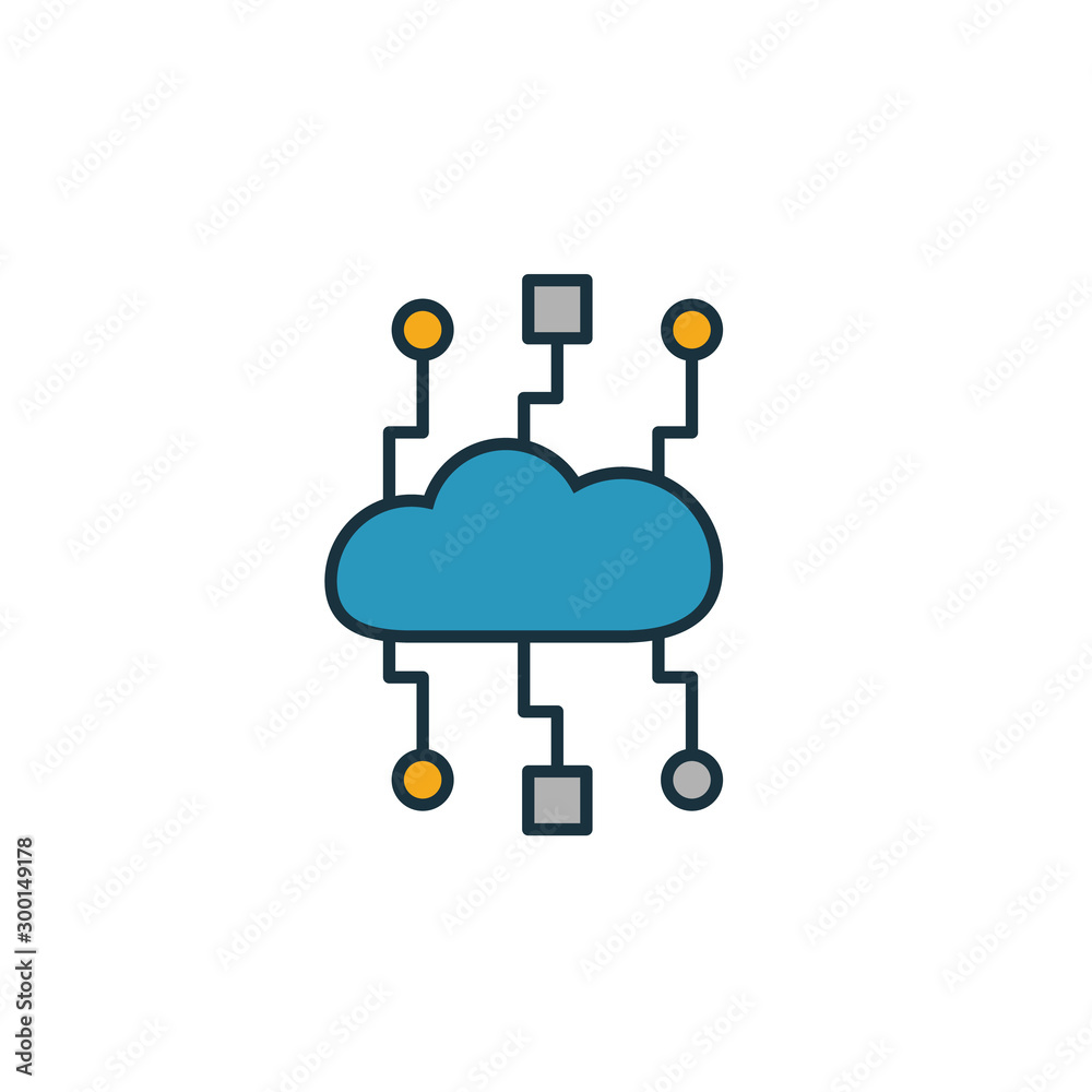 Wall mural cloud technology icon. simple element from web hosting icons collection. creative cloud technology i