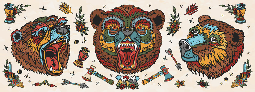 753 Traditional Bear Tattoo Images Stock Photos  Vectors  Shutterstock