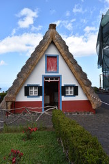 Fototapeta na wymiar Straw covered houses in Santana in Madeira, Portugal