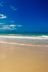Fototapeta na wymiar Empty sea and beach background with copy space